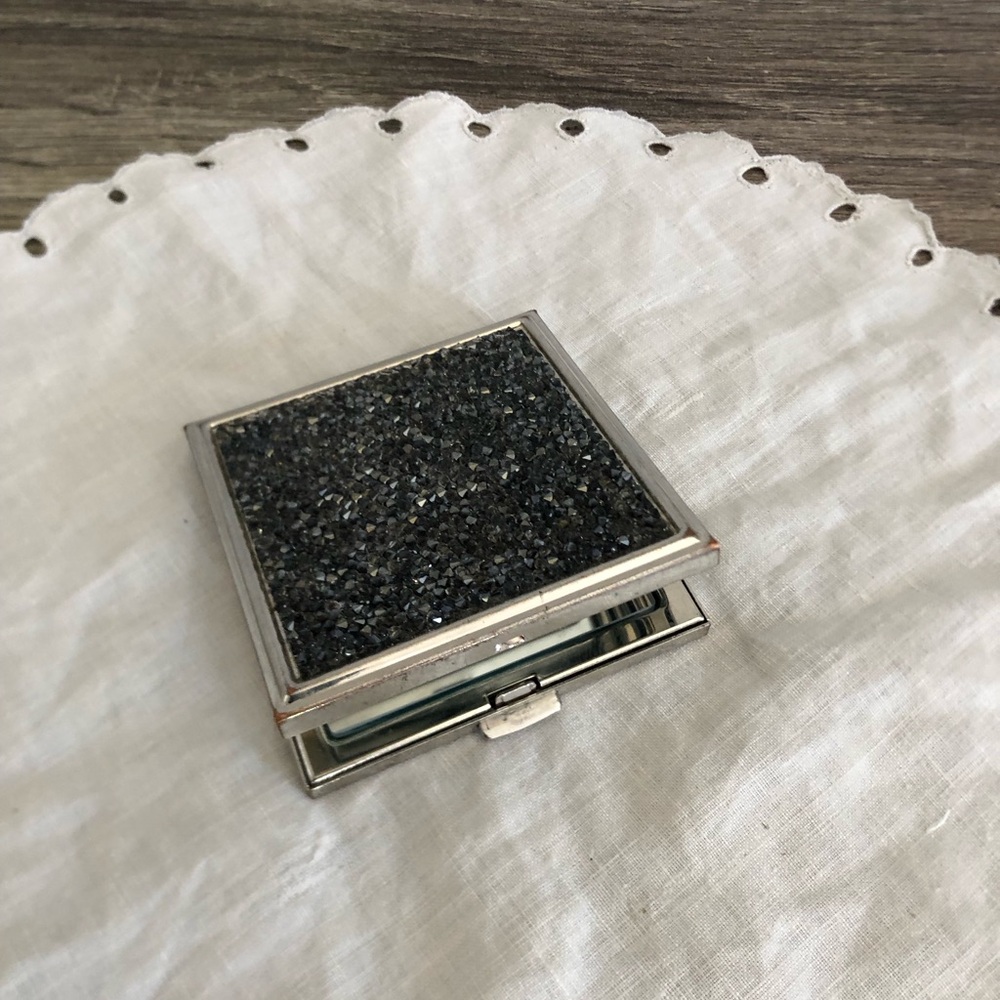 Swarovski Black Crystal Compact Mirror